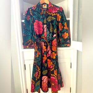 New Farm Rio folk midi dress xs